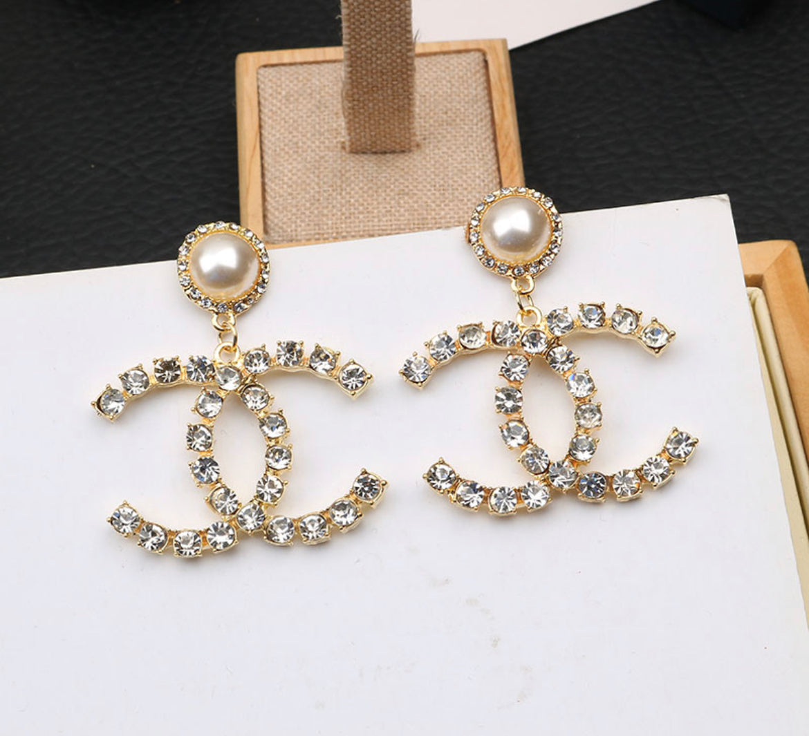 Crystal gold Earring